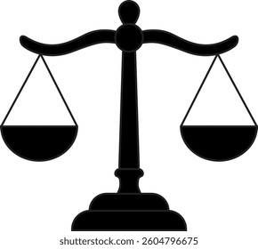Scale of justice icon. Simple illustration of scales of justice vector icon for web