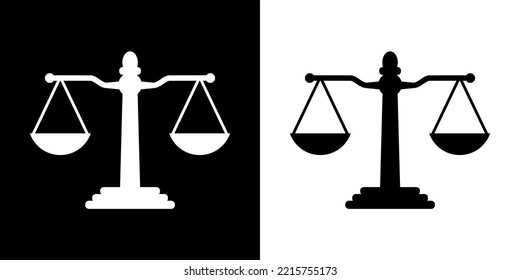 Scale justice icon trendy flat style vector illustration