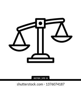 Scale of Justice Icon Vector Illustration Logo Template

