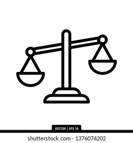 Scale of Justice Icon Vector Illustration Logo Template
