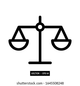 scale of justice icon vector, illustration logo template for many purpose. Isolated on white background.