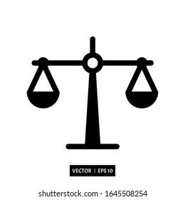 escala del icono de justicia vectorial, ilustración de la plantilla de logotipo para muchos fines. Aislado sobre fondo blanco.
