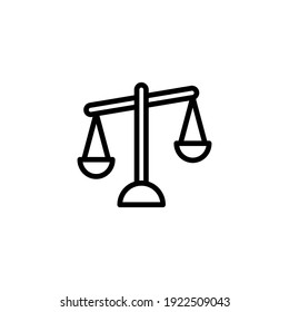 Plantilla de logotipo de la ilustración vectorial de la escala de justicia para muchos fines. Aislado sobre fondo blanco.