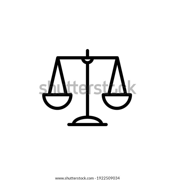 Scale of Justice icon\
vector illustration logo template for many purpose. Isolated on\
white background.