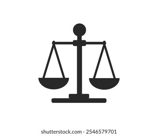 Scale of Justice. Law scale icon. Mass balances of judgment and punishment. Equality sign, attorneys sign