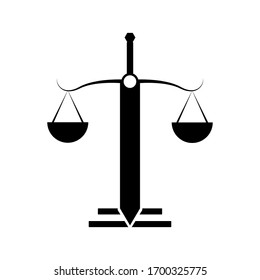 Scale of Justice Law icon vector in trendy