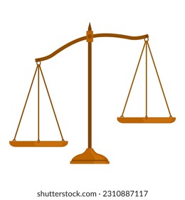 Scale of justice and law isolated: equality and legal system concept