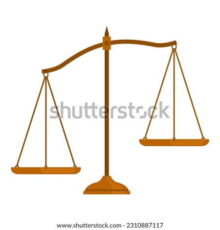 Scale of justice and law isolated: equality and legal system concept