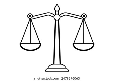 The scale of Justice Line art vector illustration