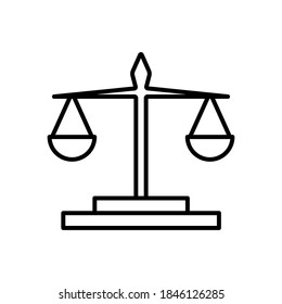 Scale of justice line icon vector