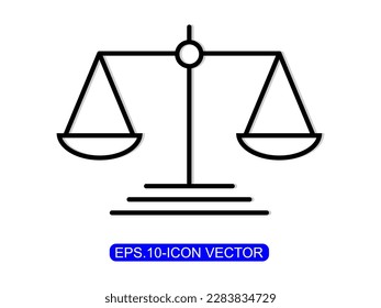 Scale of justice line icon vector design on white background