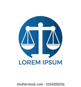 Scale of justice logo design. Law firm, lawyer or law office symbol.