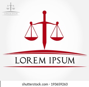 Scale of justice logo - sword