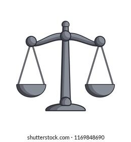 Scale of justice on white background. Vector illustration.