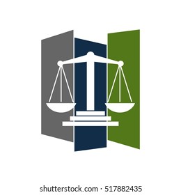 Scale of Justice Symbol vector logo template