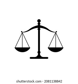 escala del icono del vector de justicia aislado en fondo blanco