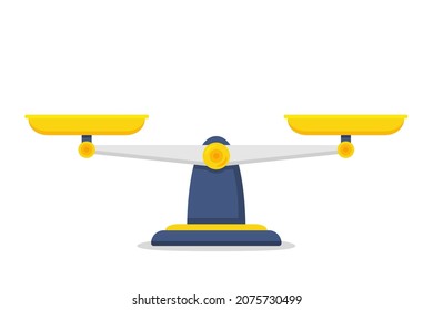Scale law balance in a flat design on a white background. Vector illustration