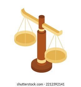 Scale Law And Justice Isometric Icon