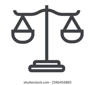 Scale libra judgment justice isolated icon. Vector graphic design illustration