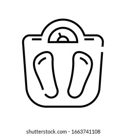 Icono de línea de escala, signo de concepto, ilustración de vector de esquema, símbolo lineal.