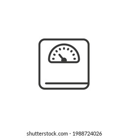 Scale line icon. Simple outline style. Weight loss, healthy, weigh, overweight, dial, health, diet, mass, measurement concept. Vector illustration isolated on white background. Thin stroke EPS 10.