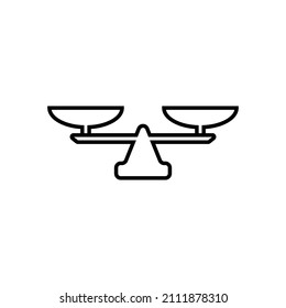 Icono de línea de escala, logotipo de contorno vectorial aislado en fondo blanco