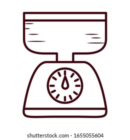 scale line style icon design, Cook kitchen Eat food restaurant home menu dinner lunch cooking and meal theme Vector illustration