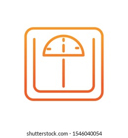 scale measure sport gym fitness gradient line vector illustration