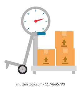 scale measure weight with boxes delivery service