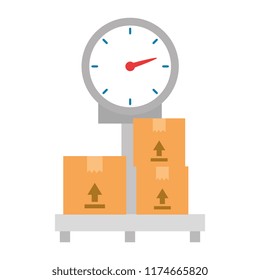 scale measure weight with boxes delivery service