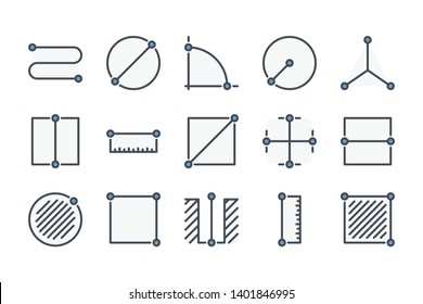 Scale and Measurement related color line icon set. Length and size colorful linear icons. Distance metric flat color outline vector sign collection.