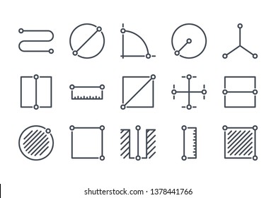 Scale and Measurement related line icon set. Length and size linear icons. Distance metric outline vector sign collection.