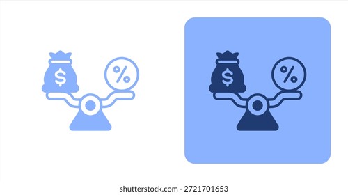 Escala mixta Ilustración de icono de fondo de color y contraste de dos tonos
