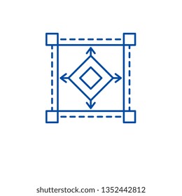 Scale model line icon concept. Scale model flat  vector symbol, sign, outline illustration.