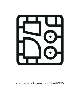 Scale model plastic sprue isolated icon, model sprue vector symbol with editable stroke