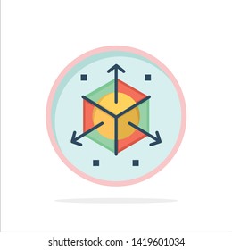 Scale, Modification, Design, 3d Abstract Circle Background Flat color Icon