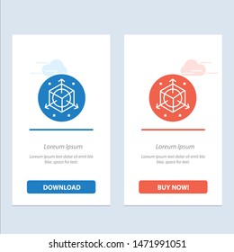 Scale, Modification, Design, 3d  Blue and Red Download and Buy Now web Widget Card Template