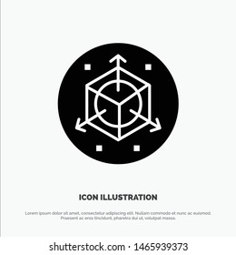 Scale, Modification, Design, 3d Solid Black Glyph Icon. Vector Icon Template background