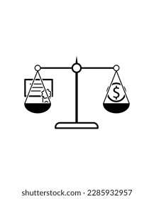 scale with money and education icon,vector best flat icon.