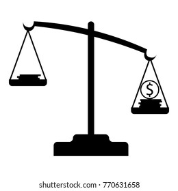 Scale money icon. Simple illustration of scale money vector icon for web