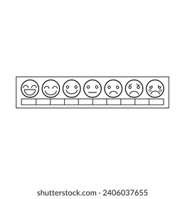Scale mood. Coloring page, icon, black and white vector illustration.