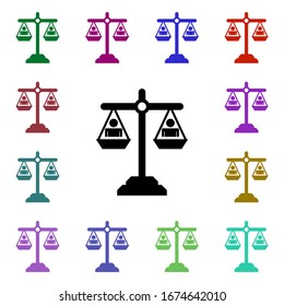 Scale multi color style icon. Simple glyph, flat vector of peace and humanrights icons for ui and ux, website or mobile application