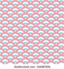 Scale pattern, Asian style, pink and light blue colors.