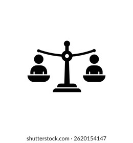 Escala com Pessoa de Cada Lado Representando Justiça e Igualdade em Decisões Éticas
