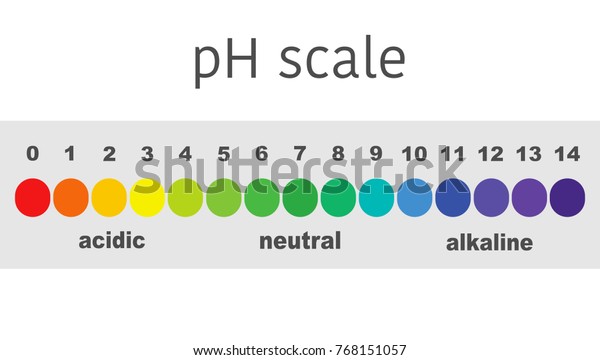 scale of ph value for acid and alkaline solutions,\
infographic acid-base balance. scale for chemical analysis acid\
base. vector illustration\
