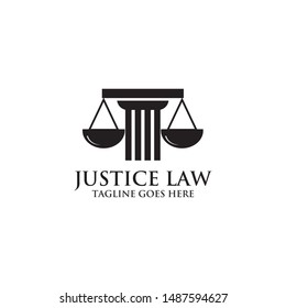 Scale and pillar logo design for law firm and attorney