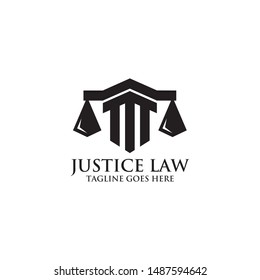 Scale and pillar logo design for law firm and attorney