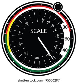 Scale pointer to the controller. Vector illustration.