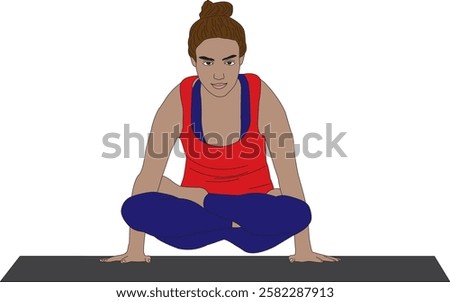 Scale Pose Tolasana Yoga Vector