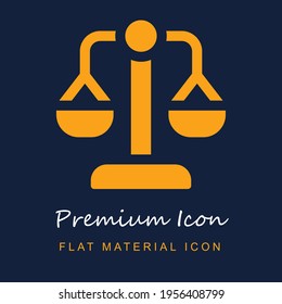 Scale premium material ui ux isolated vector icon in navy blue and orange colors